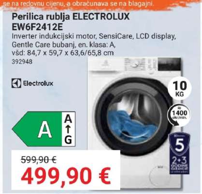 Perilica rublja ELECTROLUX EW6F2412E