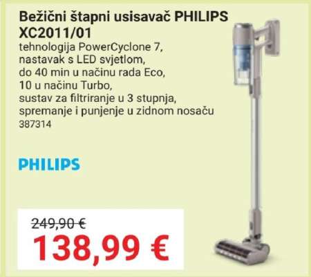 Bežični štapni usisavač PHILIPS XC2011/01