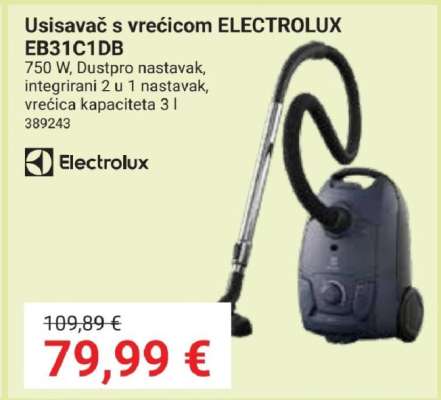 Usisavač s vrećicom ELECTROLUX EB31C1DB