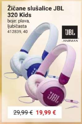 Žičane slušalice JBL 320 Kids