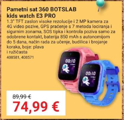 Pametni sat 360 BOTSLAB kids watch E3 PRO