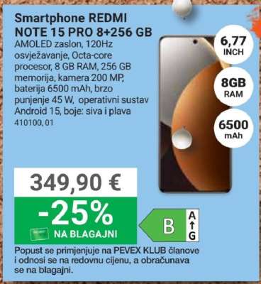 Smartphone REDMI NOTE 15 PRO 8+256 GB