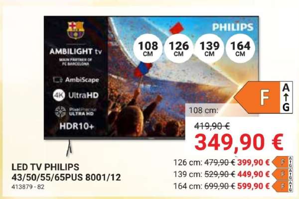 LED TV PHILIPS 43/50/55/65PUS 8001/12