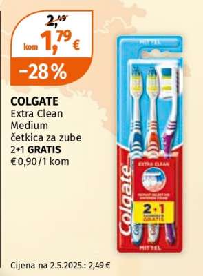 COLGATE Extra Clean Medium četkica za zube