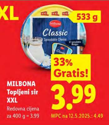 Milbona Topljeni sir XXL