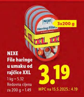 Nixe File haringe u umaku od rajčice XXL
