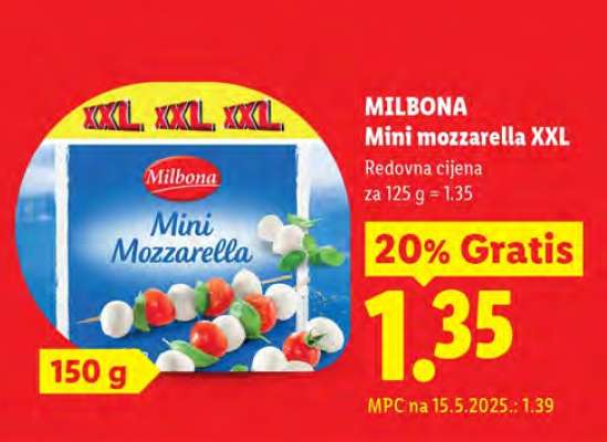 Milbona Mini mozzarella XXL