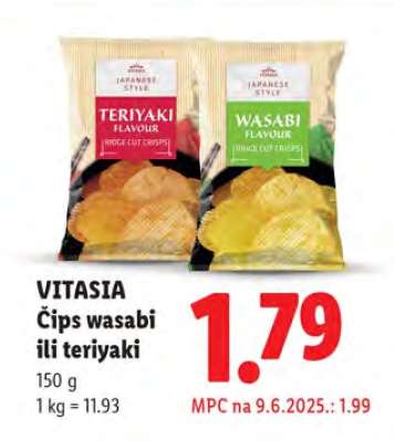 VITASIA Čips wasabi ili teriyaki