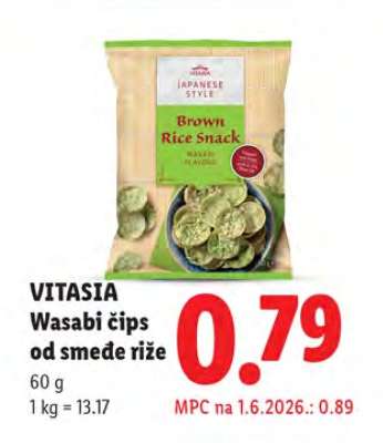 VITASIA Wasabi čips od smeđe riže