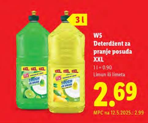 W5 Deterdžent za pranje posuđa XXL