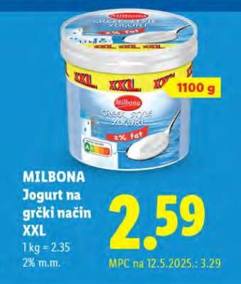 Milbona Jogurt na grčki način XXL