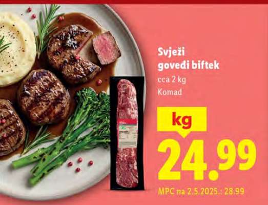 Svježi govedi biftek
