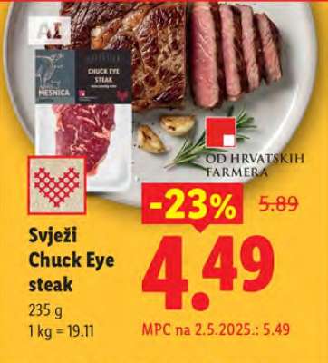 Svježi Chuck eye Steak