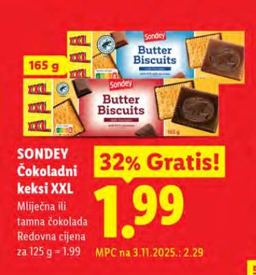 Sondey Čokoladni keksi XXL