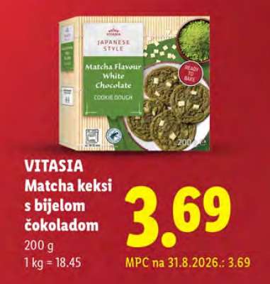 VITASIA Matcha keksi s bijelom čokoladom