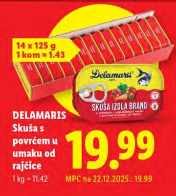 DELAMARIS Skuša s povrćem u umaku od rajčice