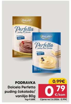 PODRAVKA Dolcela Perfetta puding čokolada/vanilija 80g