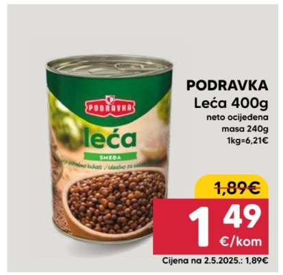 PODRAVKA Leća 400g