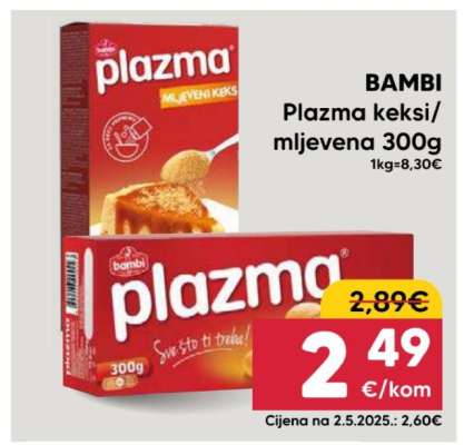 BAMBI Plazma keksi/mljevena 300g