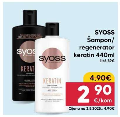SYOSS Šampon/regenerator keratin 440ml