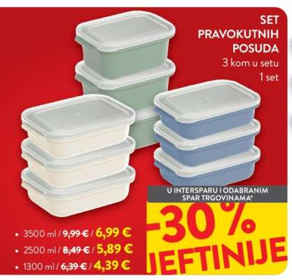 SET PRAVOKUTNIH POSUDA
