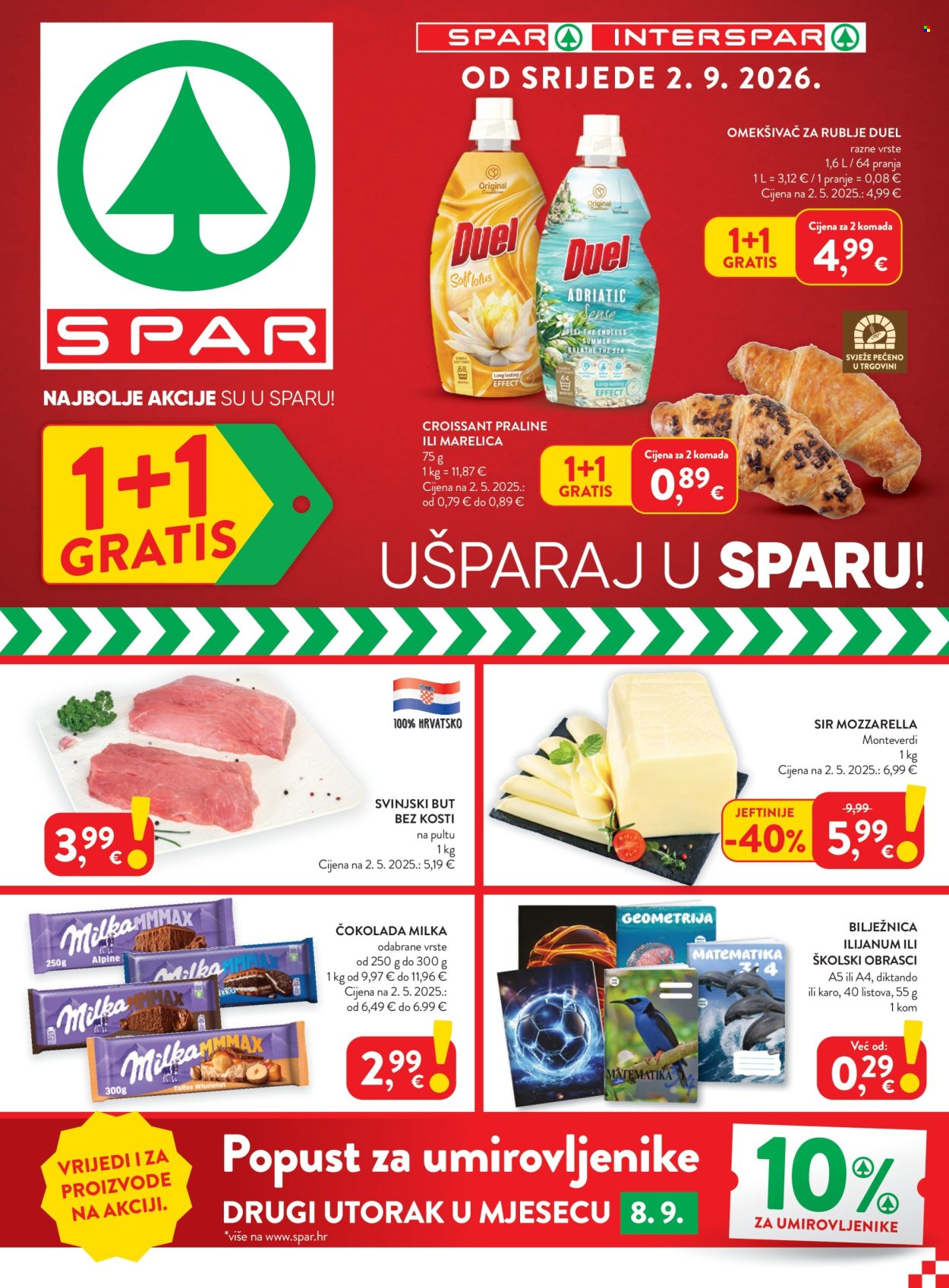 Leták SPAR - 2.9.2026 - 8.9.2026. Strana 1