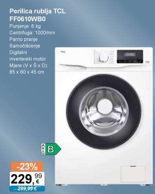 Perilica rublja TCL FF0610WB0