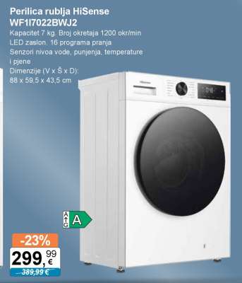 Perilica rublja HiSense WF1I7022BWJ2