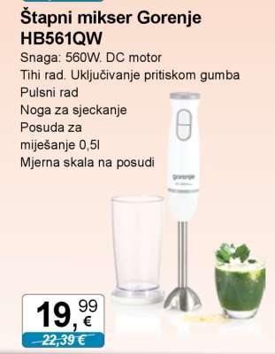 Štapni mikser Gorenje HB561QW