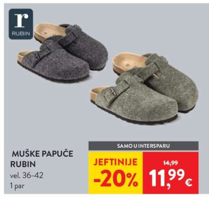 MUŠKE PAPUČE RUBIN
