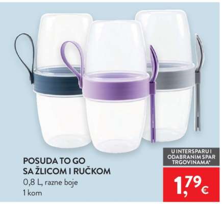 Posuda To Go sa žlicom i ručkom