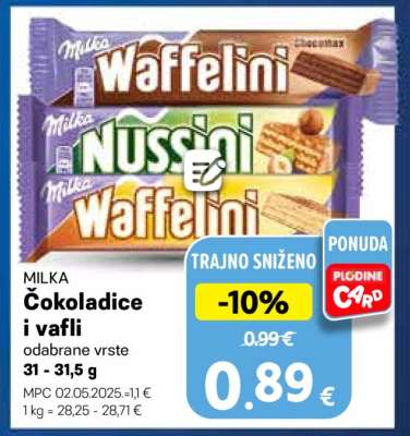 MILKA Čokoladice i vafli
