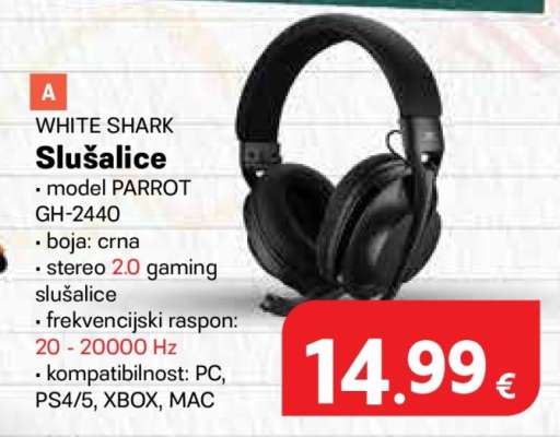 WHITE SHARK Slušalice