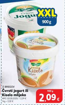 Čvrsti jogurt ili kiselo mlijeko