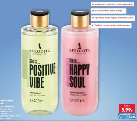 AFRODITA Gel za tuširanje Positive Vibe o Happy Soul 400 ml
