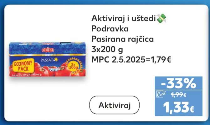 Podravka Pasirana rajčica 3x200 g