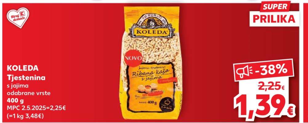 KOLEDA Tjestenina s jajima