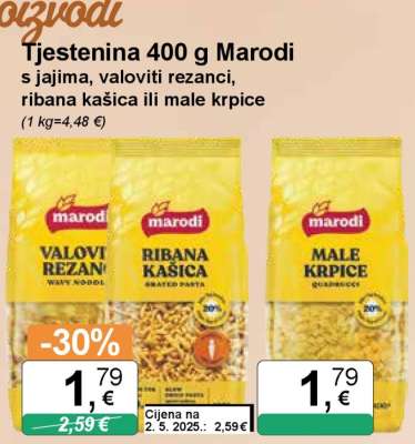 Tjestenina 400 g Marodi