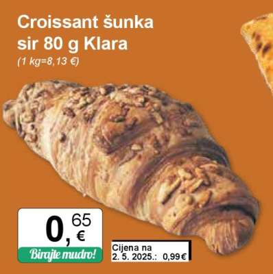 Croissant šunka-sir 80 g Klara