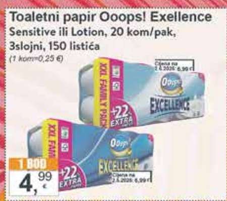 Toaletni papir Ooops! Exellence