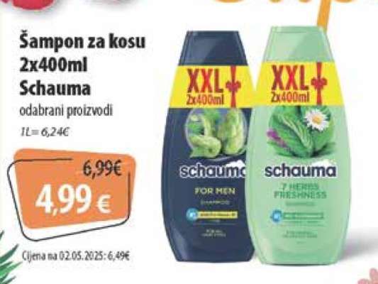 Šampon za kosu 2x400ml Schauma