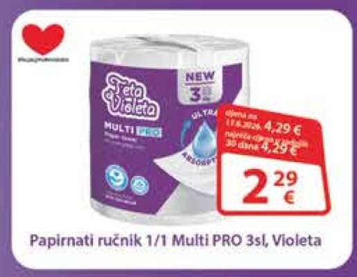 Papirnati ručnik 1/1 Multi PRO 3sl, Violeta