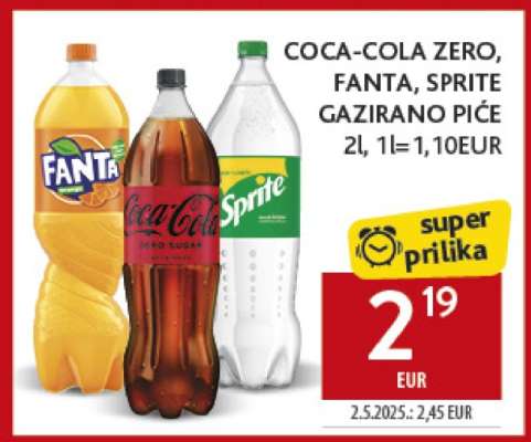 COCA-COLA ZERO, FANTA, SPRITE GAZIRANO PIĆE