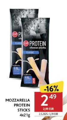 MOZZARELLA PROTEIN STICKS 4x21g