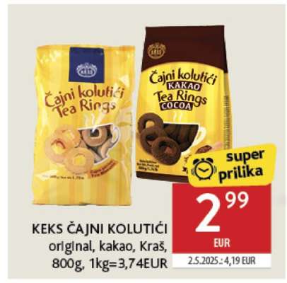 Keks Čajni kolutići