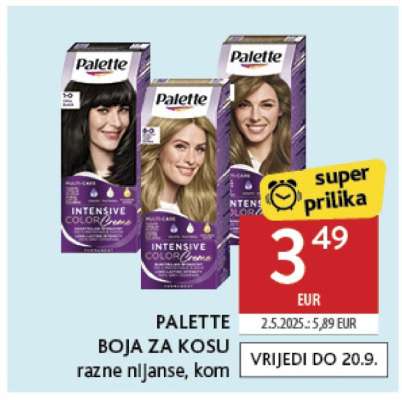 PALETTE BOJA ZA KOSU razne nijanse, kom