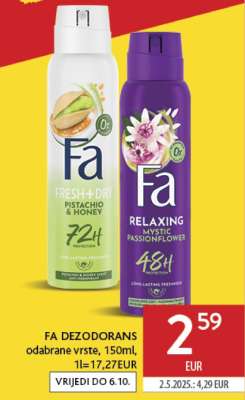 FA DEZODORANS odabrane vrste, 150ml