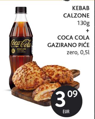 KEBAB CALZONE 130g + COCA COLA GAZIRANO PIĆE zero, 0,5l