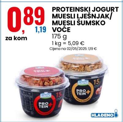 PROTEINSKI JOGURT MUESLI LJEŠNJAK/MUESLI ŠUMSKO VOĆE