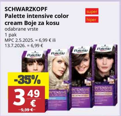 SCHWARZKOPF Palette intensive color cream Boje za kosu